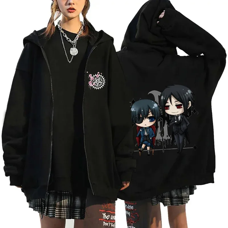 2025 Hot Aniem Cosplay Tops Black Butler Zipper Hoodie Fashion Autumn Winter Long Sleeve Sweatshirts Zipper Jacket For Man Woman — image 15