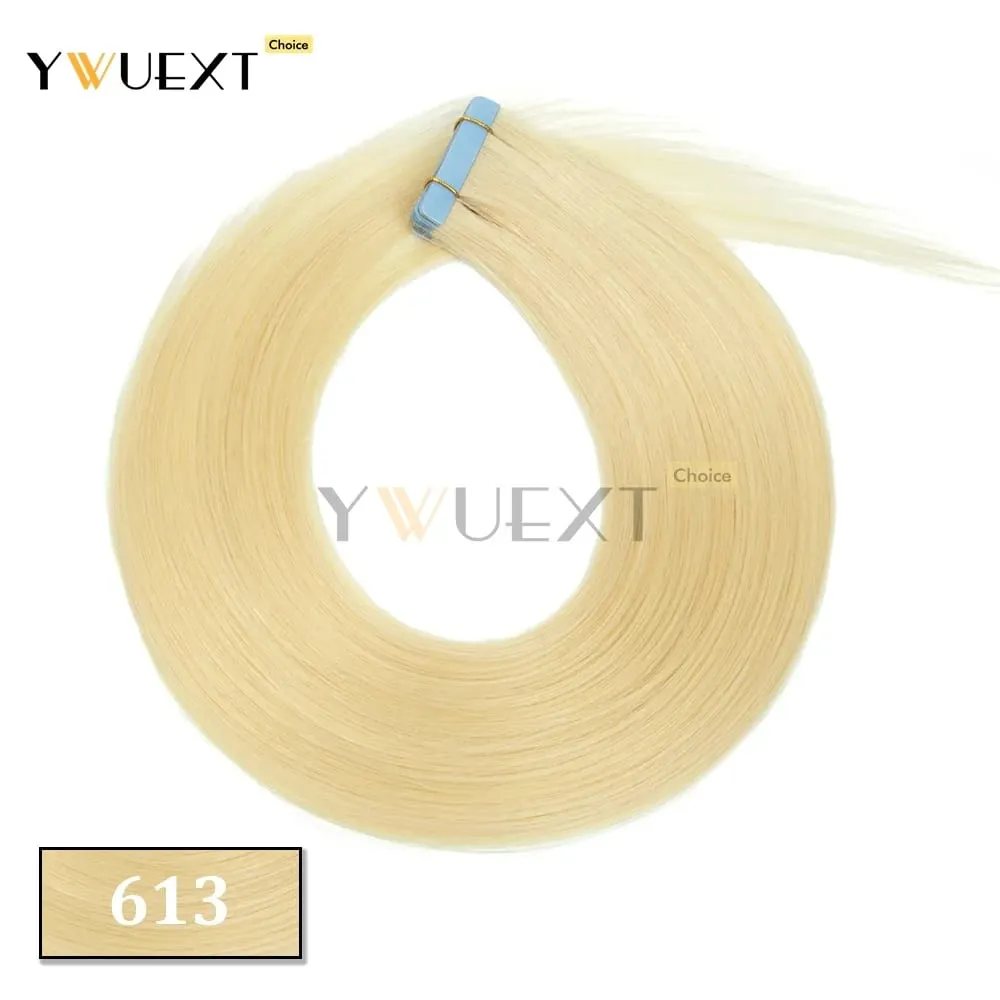 30G-50G Tape in Human Hair Extensions Natural Straight Machine Remy Hair 20pcs/pack Natural Look Hair Easy to Wear for Women — image 12