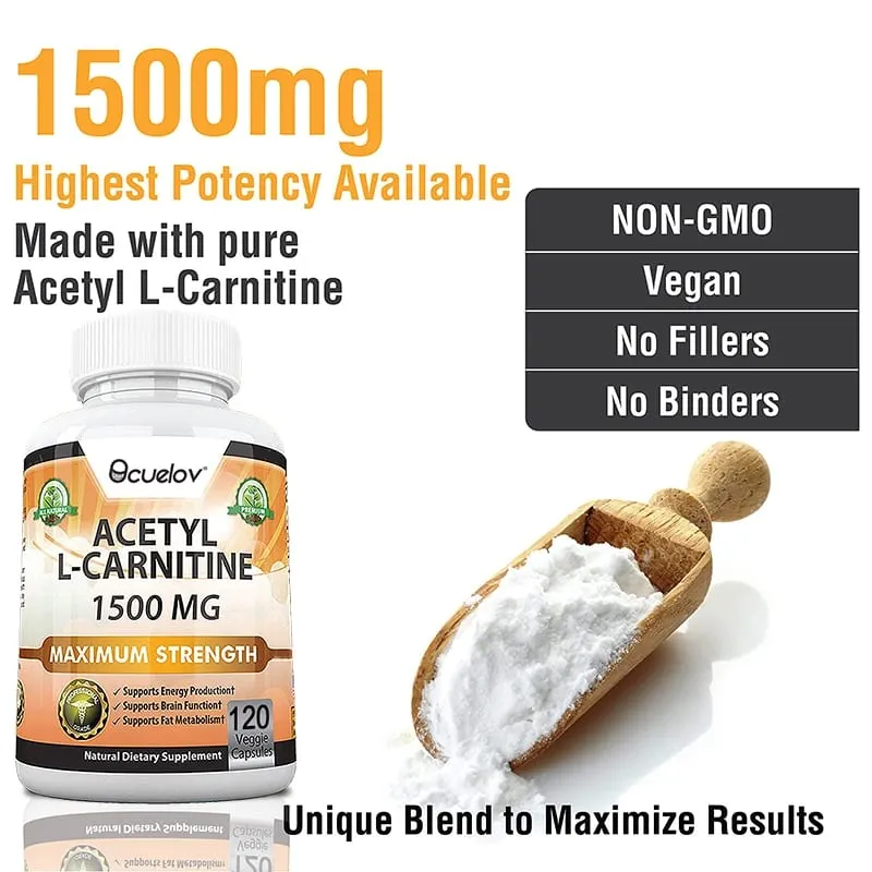 Acetyl L-Carnitine Capsules Unisex Energy & Metabolic Support Dietary Supplement Increase Body Performance Promote Metabolic — image 6