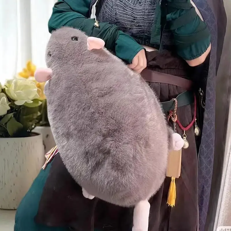 1Pcs 35/50/90cm Cartoon Flower Branch Rat Soft Oversized Animal Figure Cute Simulation Big Mouse Plush Toy Pillow Birthday Gift — image 2