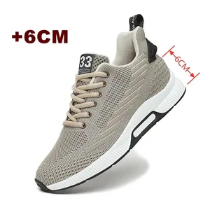 Sepatu Lift Ukuran Besar Sepatu Pria Sepatu Peninggi Sepatu Penambah Tinggi Sol 6CM Sepatu Penambah Tinggi Kehidupan Sehari-hari Pria