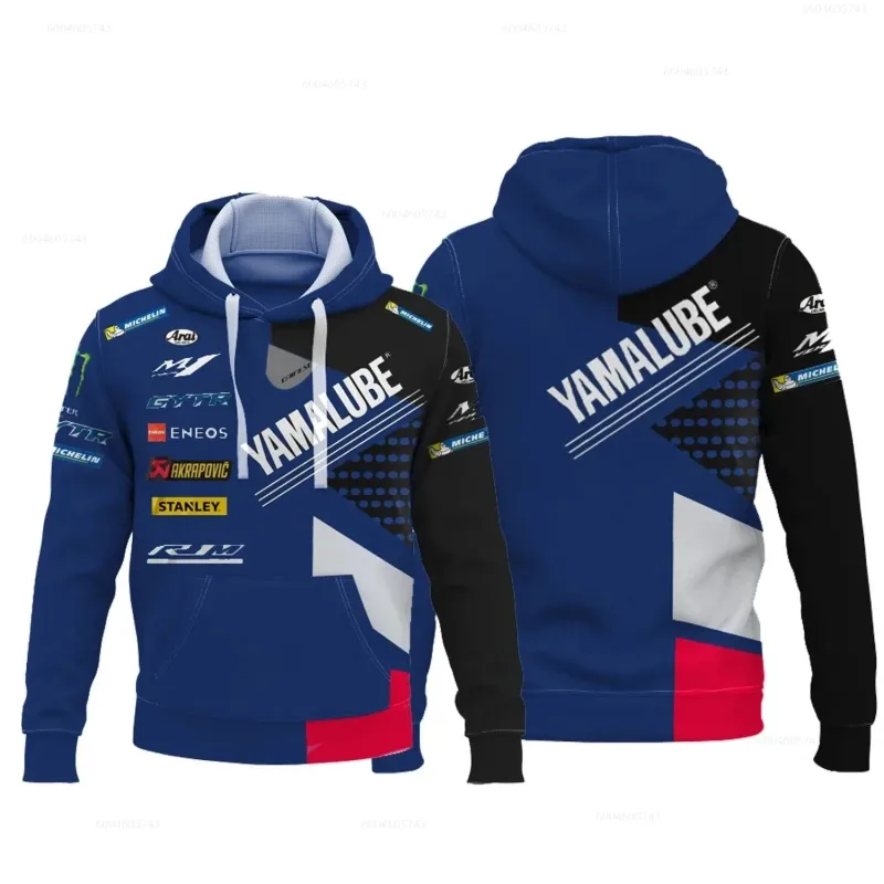 M1 Yamaha men's new fashionable printed riding jacket motorcycle hooded shirt Yamaha racing suit hooded zipper fashion top