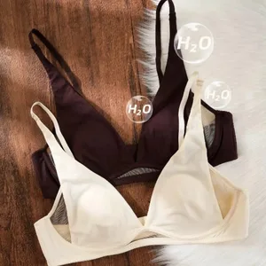 French Triangle Bra Rabbit Ear Cup Deep V Wireless Bralette for Small Bust No Gap Sexy Lingerie Set Breathable Summer Thin
