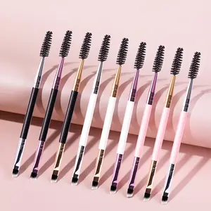 Miękka szczoteczka do brwi Pędzel do rzęs 2 w 1 Profesjonalne konturowanie brwi Eyeliner Pędzle do makijażu Pędzle do mieszania oczu Pędzle kosmetyczne