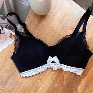 Women's French-Style Wireless Shaping Lingerie Set — Push-Up Anti-Sagging Lace Bra at Panty. Kumportableng Tamang-tama para sa Pang-araw-araw na Pagsusuot.