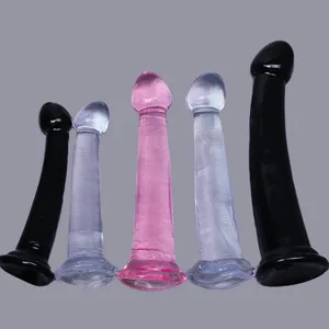 Ucuz TPE Şeffaf Anal Plug Jöle Yapay Penis 4 Boyutları Vantuz Horoz Vajinal Mastürbasyon Yumuşak Küçük Penis Kadın Erkek Seks Oyuncakları