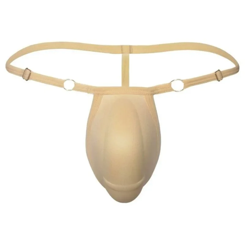 Tongs rembourrés ajustables 3D sur le devant, taille basse sans coutures, taille basse, vêtements de forme pour hommes, accessoires pour culottes pour hommes