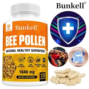 Bienenpollen-Ergänzungsmittel, 100 % natürlich, roher Bienenpollen, vegetarische Kapseln, probiotisches Superfood, Verdauung, Immununterstützung und Energie