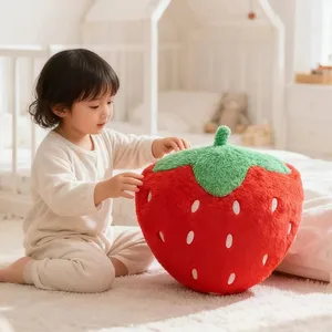 Strawberry Pillow Soft Stuffed Plush Toys Sweety Strawberry Sofa Hugging Pillow For Home Cushion Fruit Theme Birthday Gifts