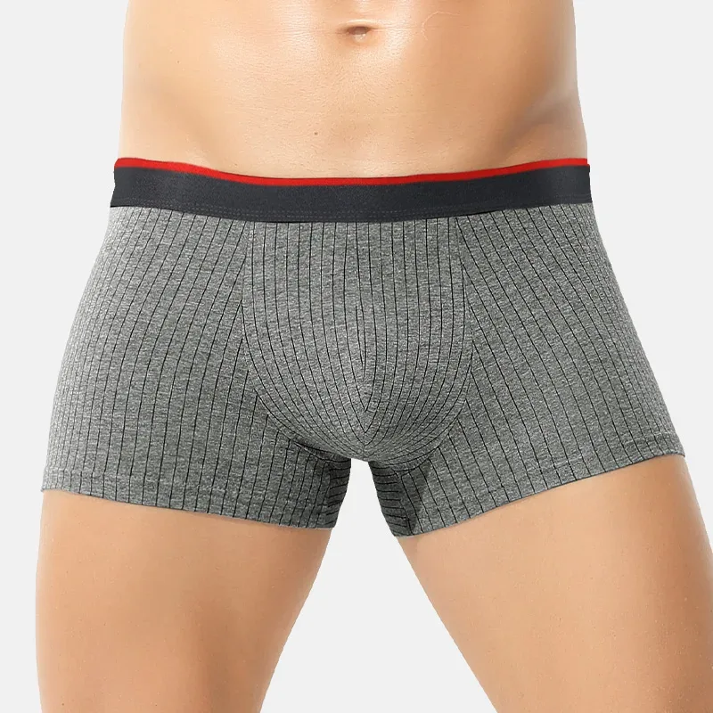 3PC Men's underwear cotton boxers youth plus size short shorts boys boxer shorts head summer thin underpants