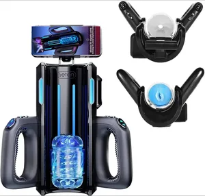 Dual Handles Leten King Sex Machine Electric Thrusting Male Masturbator Orgasm Adult Toys 2 Soft Sleeve Voice Penis Stimulator