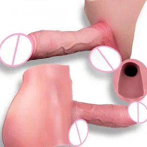 Hög midja Realistisk penisärm насадка на член Strap On Hollow Dildo Trosor Silikon Dick Extender Sexleksak för män