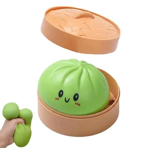 Large Dumpling Pillow Soft Huggable Plush Toy for Home Decor Adorable Dumpling Shape with Playful Expression Dough Ball