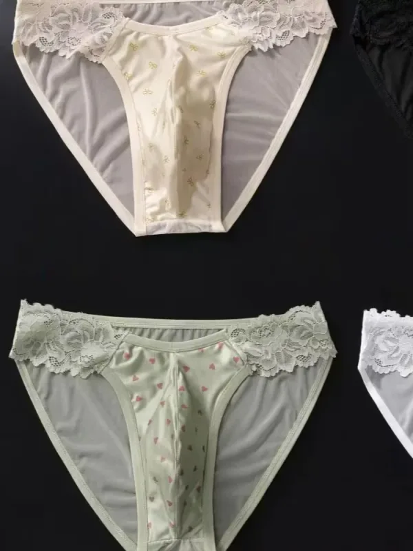 Celana Dalam Mulus Pria 4PCSSexy Celana Dalam Kantung Tonjolan Kebugaran Olahraga Ultra Tipis Es Celana Dalam Pria Pinggang Rendah 3256812833245883
