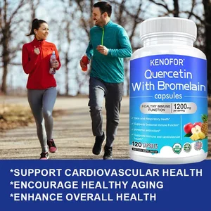 Viên nang phức hợp Quercetin + Bromelain 1200mg - Hỗ trợ miễn dịch khớp & tiêu hóa với Vitamin C & D3 30/60/120 Count