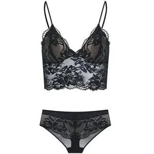 Ensemble de soutien-gorge sans fil en dentelle française Ultra-mince, bonnet Triangle sans bretelles, Lingerie Invisible fine pour un gros buste pour paraître plus petit et élégant