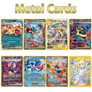 Skvělá NOVÁ Pokemon Metal Card 10000 bodů Arceus Charizard Super Card Anglický Mewtwo Lucario Greninja Lillie Anime karty