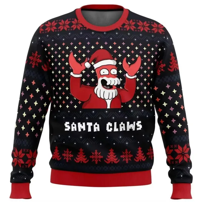 Nouveau 2026 Joyeux Noël Père Noël 3D Imprimé Pull De Noël Vacances Joyeux Noël Automne Col Rond Pulls Sweat-Shirt