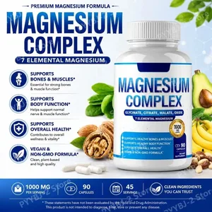Magnesiumcomplexsupplement 90 stuks met 7 vormen van magnesiumglycinaatcitraatmalaat Orotaattauraat Dagelijkse minerale ondersteuning