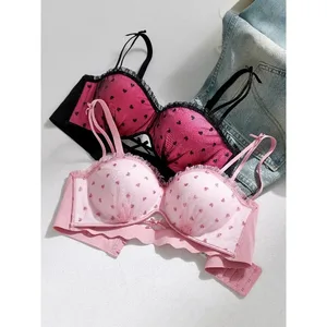 Fransk blondeundertøj kvinders små bryster samles for at vise stor bh ny anti-sagging pure desire girl halv kop bh 32-38 bh sæt