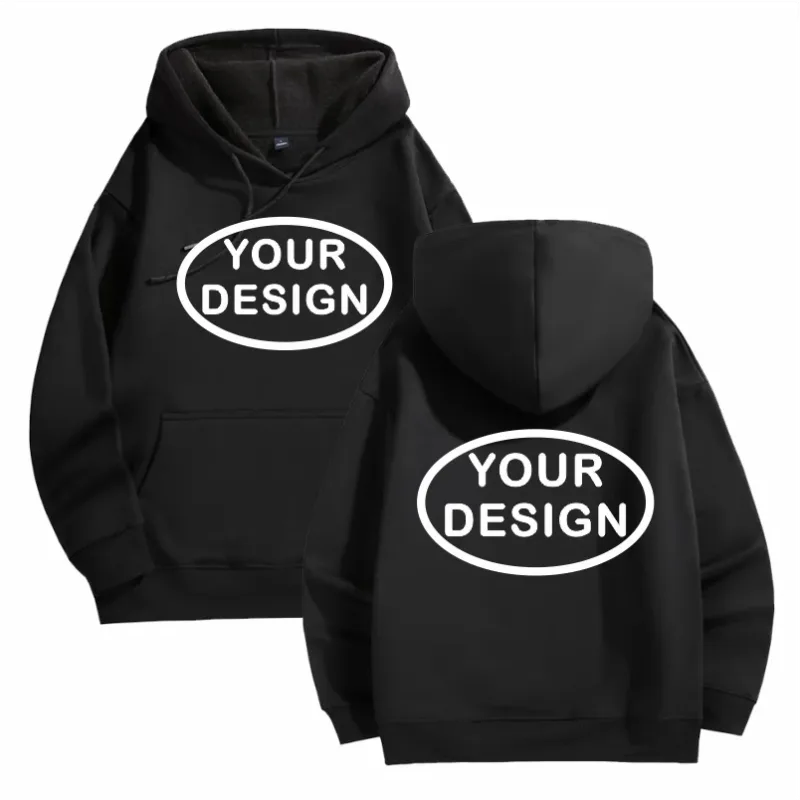 Hoodies Lelaki Dan Wanita Bercetak Tersuai Fesyen Kasual Longgar Pullover Lengan Panjang Bersulam LOGO Baju Sukan Jalanan