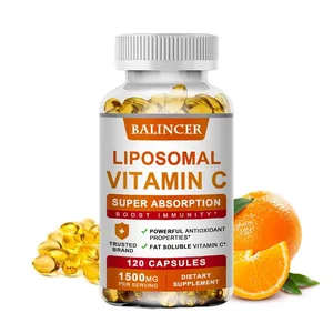 Liposomal vitamin C 1500mg høy absorpsjon vitamin C immunsystem og kollagen Høy potensiell fettløselig askorbinsyretilskudd