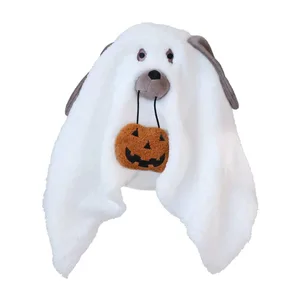 Zabawna śliczna poduszka dla psa ducha biała bawełna PP prezent na Halloween dekoracja pokoju nietoperz rzuć poduszkę sypialnia