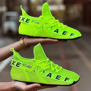White Sneakers Men High Top Comfortable Breathable Mesh Casual Shoes Socks Shoes Big Size 47 Outdoor Walking Shoes for Men