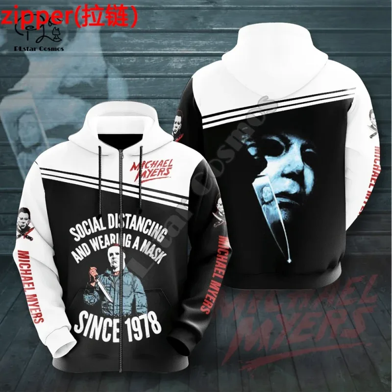 Halloween Pumpkin Michael Myers Cat Filem Keganasan Seram Lelaki/Wanita 3Print Pullover Pakaian Jalanan Harajuku Kasual Hoodies Lucu