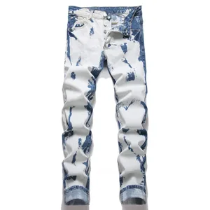 Men Slim Tapered Stretch Jeans Streetwea