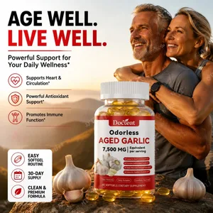 Odorless Aged Garlic Extract 7500mg Equivalent 60 Softgels - Immune Support Heart Health Antioxidant Supplement for Adults