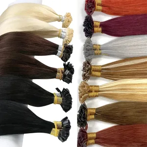 Flat Tip Human Hair Extension Remy Hair 1g/s 18-28 tommer Real Remy Silkeagtig Straight Sort Brun Pre Bonded Keratin Fusion Hair