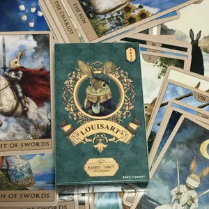 Jeu de Tarot lapin, 78 pièces, jeux de société, cartes aquarelle anglaises, cartes de Divination mignonnes