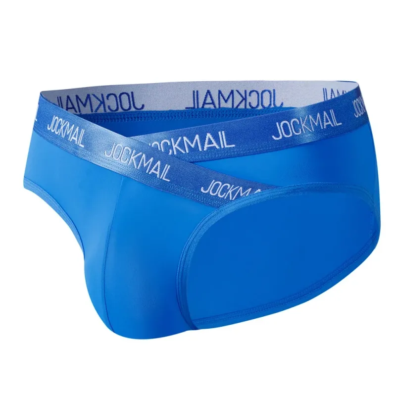 Jockmail Pakaian Dalam Pria Celana Dalam Sutra Es Musim Panas Sejuk Olahraga Huruf Seksi Pinggang Rendah Tas Besar Celana Dalam Pria Warna Solid Nilon