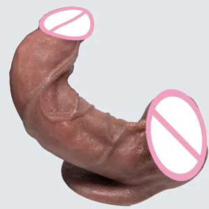 XXL paksu silikonidildo suurella imukupilla Ihoystävällinen pehmeä silikonihierontalaite Realistinen huokostason rakenne penis seksilelu