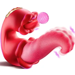 Rose Licking Realistic Tongue Vibrator G-spot Nipple Vagina Stimulator Clitoral Massager Thrusting Dildo Adult Sex Toy