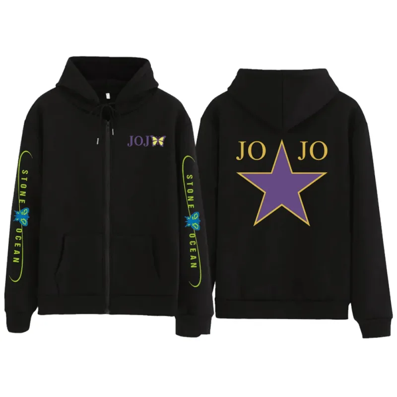 Anime Jojo's Bizarre Adventure Stone Ocean butterfly Hoodies Loose Unisex Anime Style Hoodie Autumn Spring Top sweatshirt