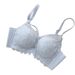 Ensemble de Lingerie en dentelle complète, bonnet fin, 32-38 AB, soutien-gorge français sans fil, Anti-affaissement, Push Up, Design pour petit buste, dames sensuelles