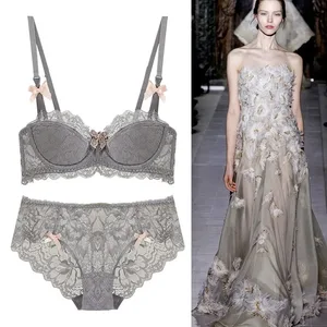 Français Pure Desire Bralette petit buste AB tasse Push Up sans fil dentelle soutien-gorge pour fille potelée nœud conception mince pli confort grande taille