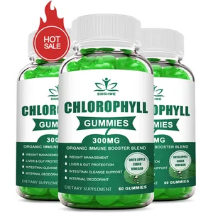 Gomas de clorofila - com ACV Vitamina D3 C E B12 - Desodorante natural Impulsionador de energia Imune e suporte à digestão Vegan 60 doces