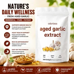 Odorless Garlic Oil Capsules 2 Years Aged Garlic Extract Natural Herbal Supplements Wirh Grown Allium Sativum Bulb 300 Softgels