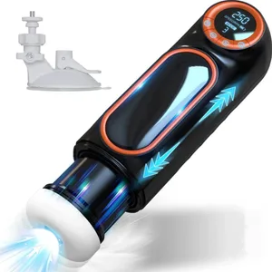 4 in1 Automatische Masturbatoren Tasse Echt Blowjob Stoßen Saugen Vibrierende Vagina Intelligente Stimme Erwachsene Sex Spielzeug Für Männer