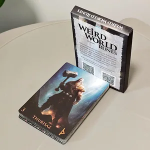Weird World Runes Deck – 9 x 6 cm. 25 Elder Futhark-Orakelkarten zur Wahrsagerei, gedruckt auf 350 g/m² doppelt geprägtem Karton