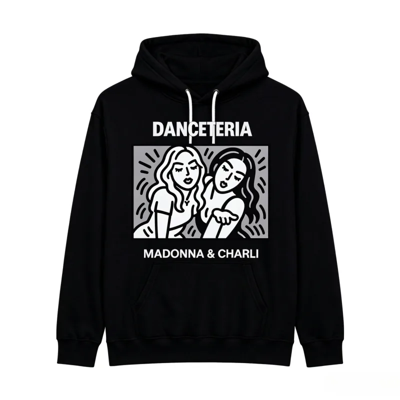 2026 Madonna Charli XCX Danceteria sweat à capuche ligne Art graphique imprimé unisexe pull à capuche sweat Pop musique Fan décontracté hauts