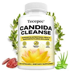 Cápsulas de limpeza de Candida - Desintoxicação do cólon intestinal, equilíbrio da flora intestinal, apoia a digestão, alivia o inchaço, suplemento antioxidante