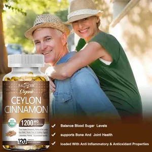 Viên quế Ceylon hữu cơ 1200mg hỗ trợ lượng đường trong máu khỏe mạnh Tiêu hóa Chất chống oxy hóa Quế Ceylon thuần chay