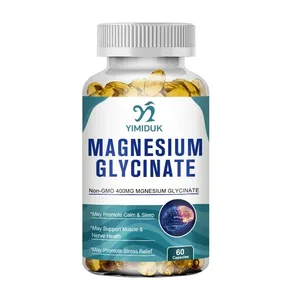 Yimiduk Pure Magnesium Glycinate Supplement med vitamin B6 for å bekjempe tretthetskramper og hjertehelse reduserer angst Vegan