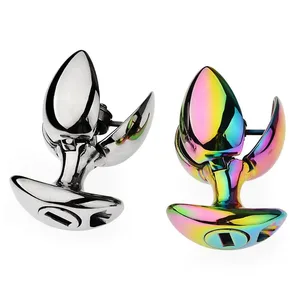 Metal anal plug colorido vestibular gay masturbação plugues g-ponto estimulação cunnilingus espalhando pode ser aberto brinquedos sexuais 18 +