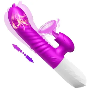 Thrusting Vibrator for Women Licking G Spot Clitoral Nipple Stimulator Heating Realistic Dildo Masturbation Adult Sex Toys