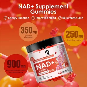 Suplemento Kexinsh NAD Gummies, defensa contra el envejecimiento, NAD liposomal, nicotinamida, ribósido, resveratrol, 1500 mg, Nad más vitamina B3 D3